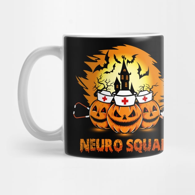 Funny Neuro Squad Halloween Pumpkin Halloween by Sky at night